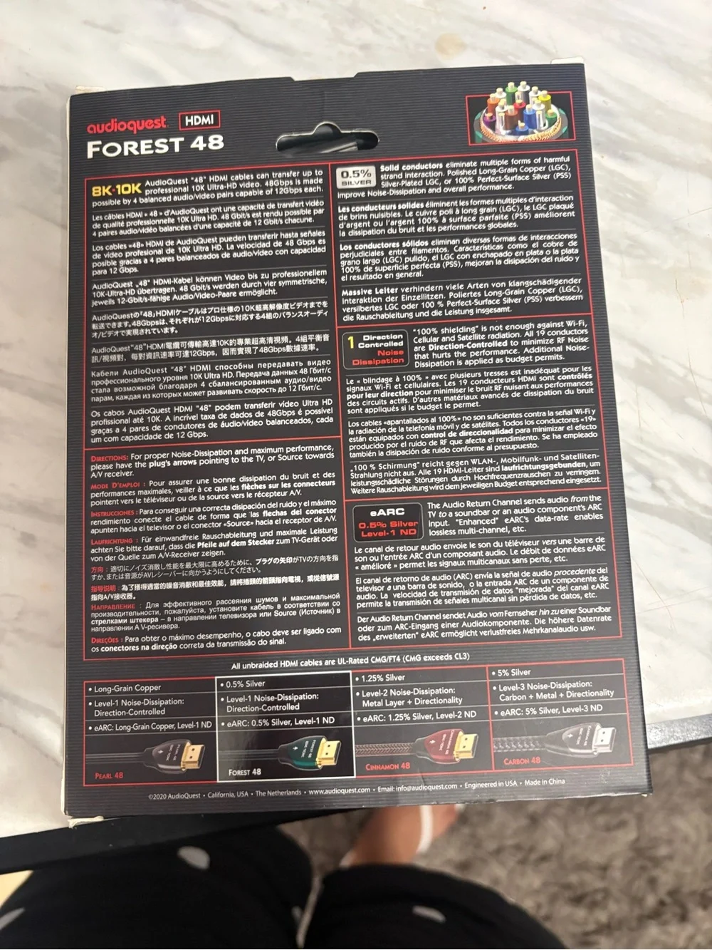 New AudioQuest Forest 48 2.1 HDMI Cable - 8K/10K Ultra HD, Gaming, High-Speed